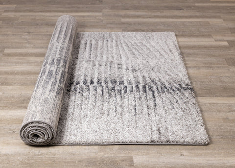 Sable Grey Cream Zebra Ripple Rug by Kalora Interiors