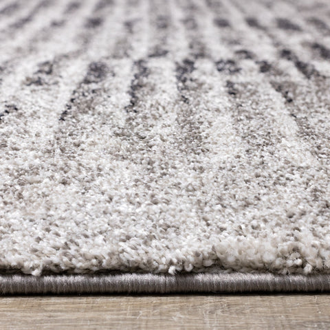 Sable Grey Cream Zebra Ripple Rug by Kalora Interiors