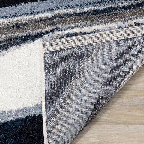 Sable Cream Blue Grey Botanical Frieze Rug by Kalora Interiors
