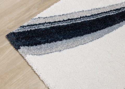 Sable Cream Blue Grey Botanical Frieze Rug by Kalora Interiors