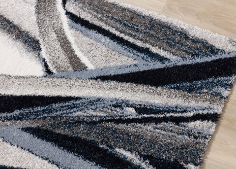 Sable Cream Blue Grey Botanical Frieze Rug by Kalora Interiors