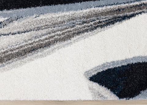 Sable Cream Blue Grey Botanical Frieze Rug by Kalora Interiors