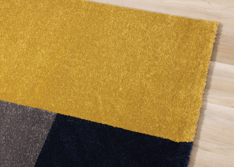 Safi Grey Blue Large Geometry Rug by Kalora Interiors