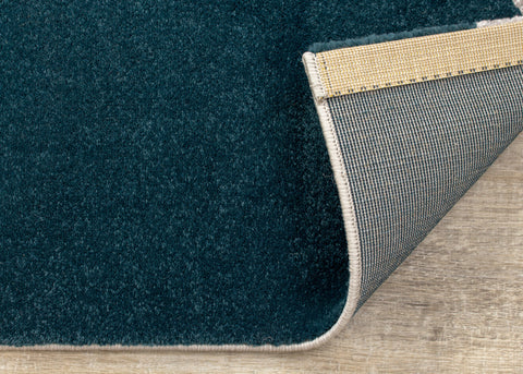 Safi 5588_X164 Grey Teal Yellow Geometric Area Rug by Kalora Interiors