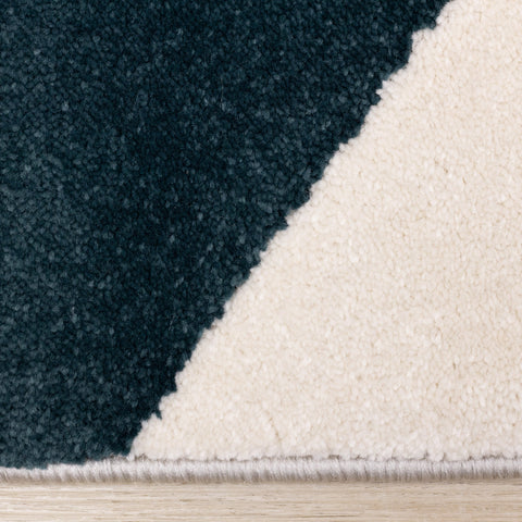 Safi Grey Blue Large Geometry Rug by Kalora Interiors