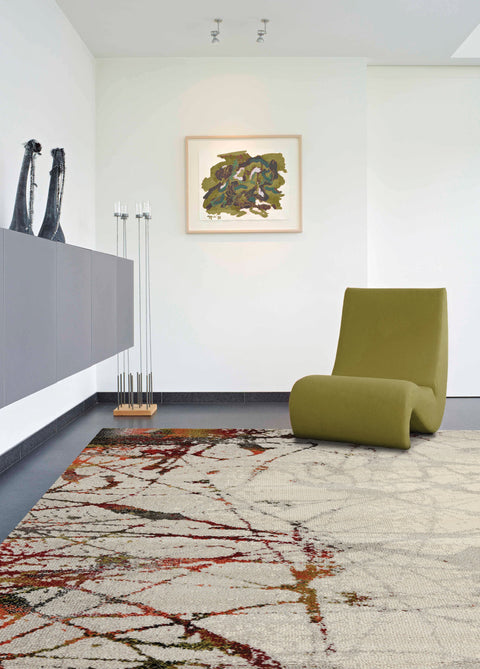 Safi 5871_6S01 Grey Multi Splatter Area Rug by Kalora Interiors