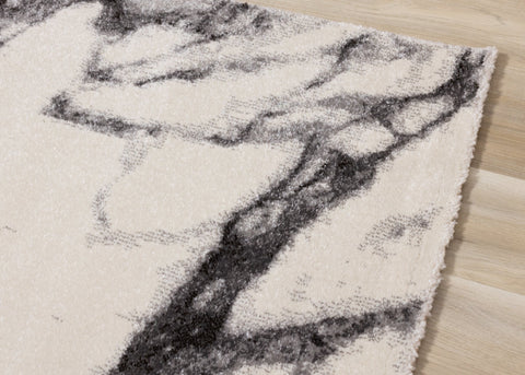 Safi Cream Grey Marble Profile Rug by Kalora Interiors