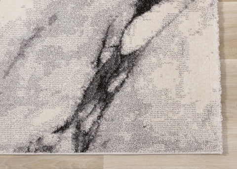 Safi Cream Grey Marble Profile Rug by Kalora Interiors