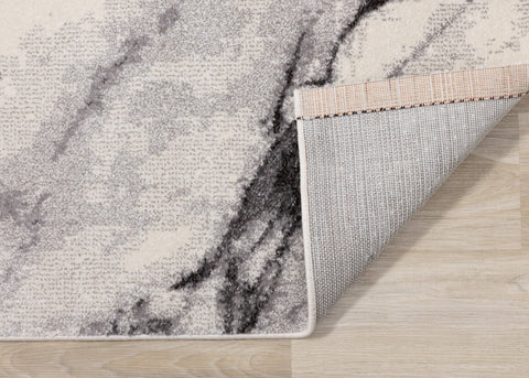 Safi Cream Grey Marble Profile Rug by Kalora Interiors