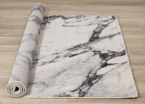 Safi Cream Grey Marble Profile Rug by Kalora Interiors