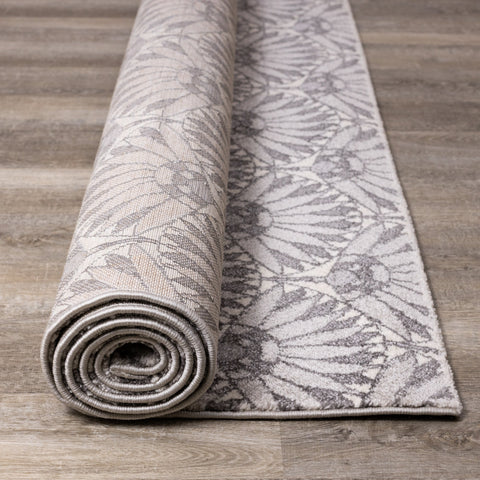 Safi Grey Cream Art Deco Rug by Kalora Interiors