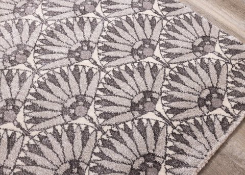 Safi Grey Cream Art Deco Rug by Kalora Interiors