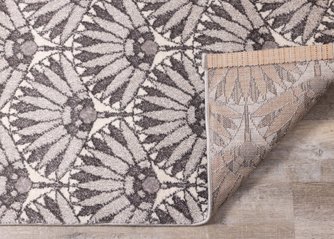 Safi Grey Cream Art Deco Rug by Kalora Interiors