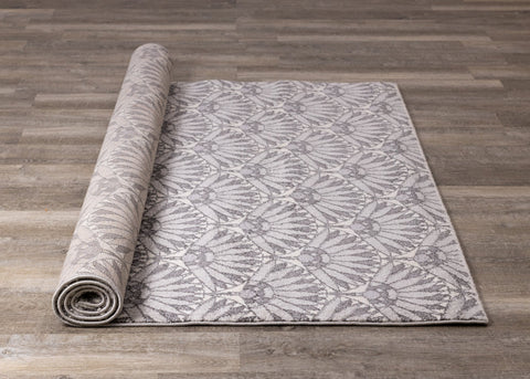 Safi Grey Cream Art Deco Rug by Kalora Interiors