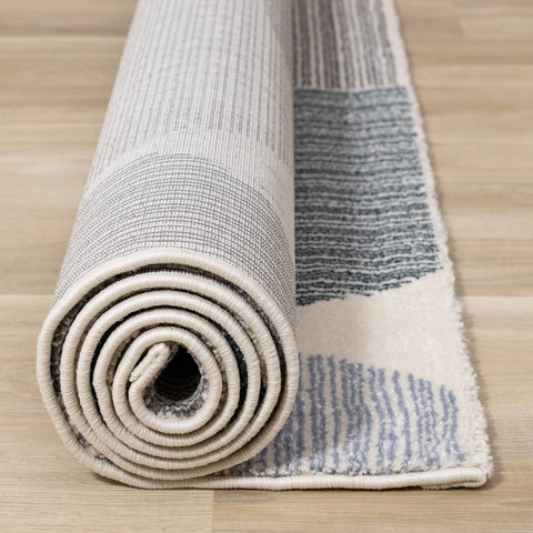 Safi Cream Grey Multi Coloured Circles Rug by Kalora Interiors