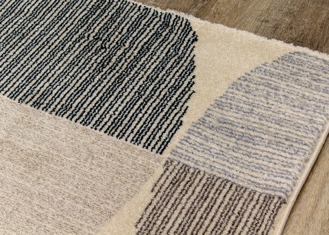 Safi 9524_X101 Cream Circles Area Rug by Kalora Interiors