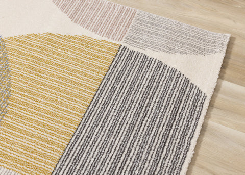 Safi Cream Grey Multi Coloured Circles Rug by Kalora Interiors