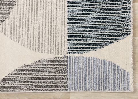 Safi Cream Grey Multi Coloured Circles Rug by Kalora Interiors