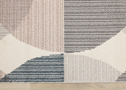 Safi Cream Grey Multi Coloured Circles Rug by Kalora Interiors