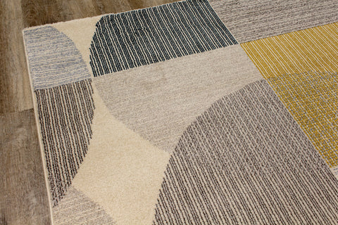 Safi 9524_X101 Cream Circles Area Rug by Kalora Interiors