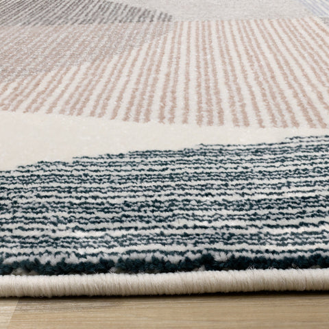 Safi Cream Grey Multi Coloured Circles Rug by Kalora Interiors