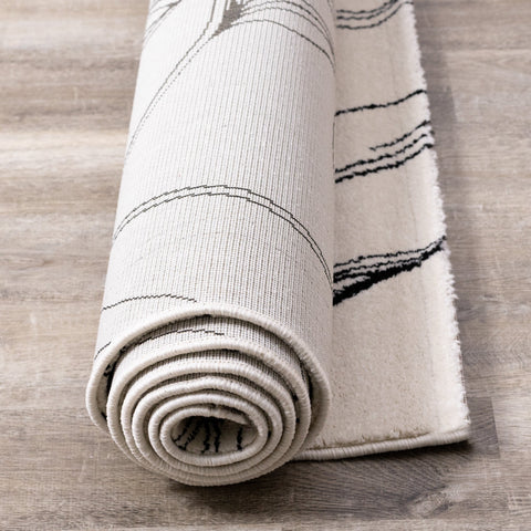 Safi Cream Grey Flower Rug by Kalora Interiors