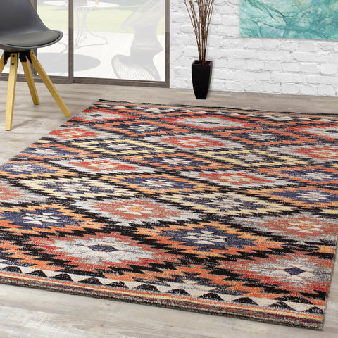 Sara B416_0696 Bright Southwest Tribal Area Rug by Kalora Interiors