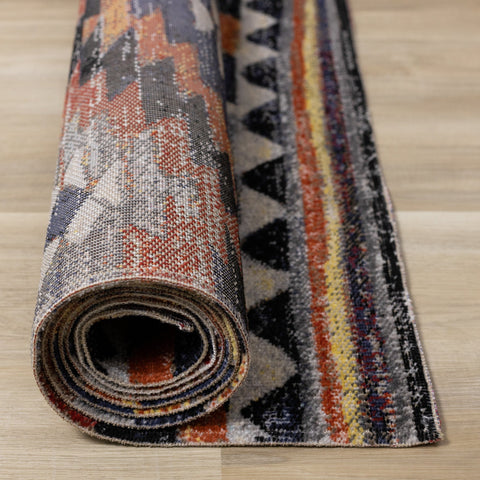 Sara Black Orange Bright Southwest Rug by Kalora Interiors