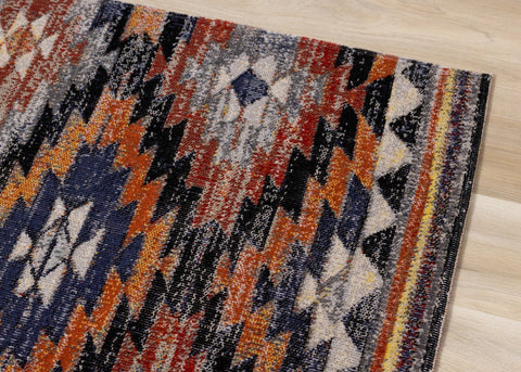 Sara Black Orange Bright Southwest Rug by Kalora Interiors