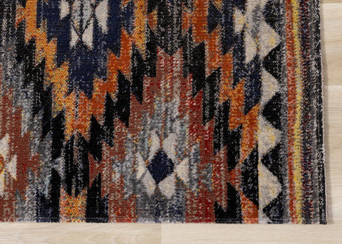Sara Black Orange Bright Southwest Rug by Kalora Interiors