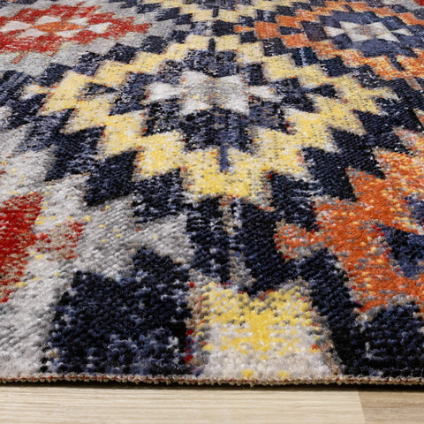Sara Black Orange Bright Southwest Rug by Kalora Interiors
