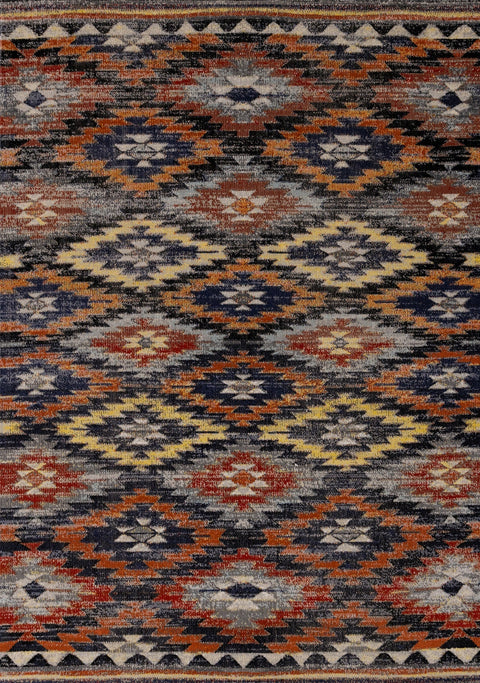 Sara Black Orange Bright Southwest Rug by Kalora Interiors