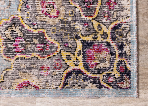 Sara Blue Yellow Jewel Centre Rug by Kalora Interiors