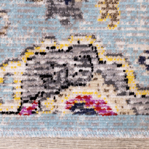Sara Blue Yellow Jewel Centre Rug by Kalora Interiors