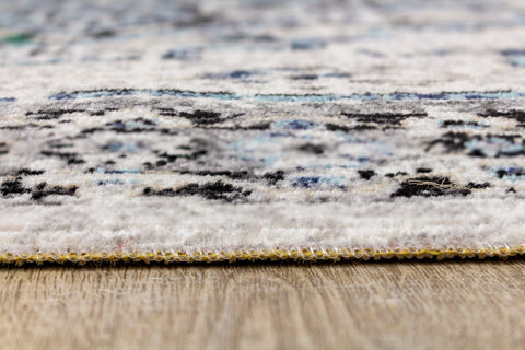 Sara Grey Blue Faded Border Rug By Kalora Interiors