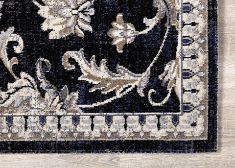 Sara Black Grey Elegant Traditional Rug by Kalora Interiors