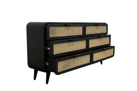 Cane Oval 6 Drawer Dresser by LH Imports