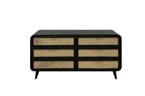 Cane Oval 6 Drawer Dresser by LH Imports