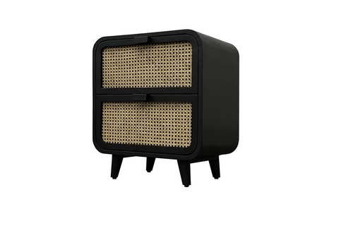 Cane Oval 2 Drawer Nightstand by LH Imports
