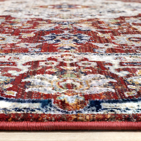 Serene Red Cream Classic Border Rug by Kalora Interiors