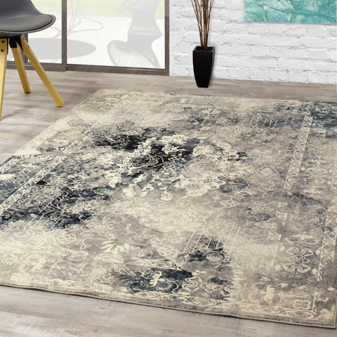 Sidra B850_2747 Transitional Blue Oriental Style Area Rug by Kalora Interiors