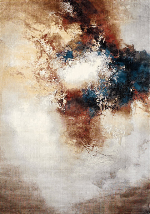 Sidra B859_2424 Cream Foggy Wisps Area Rug by Kalora Interiors