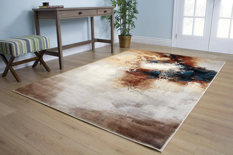 Sidra B859_2424 Cream Foggy Wisps Area Rug by Kalora Interiors