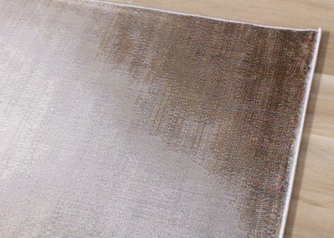 Sidra Cream Orange Foggy Wisps Soft Touch Rug by Kalora Interiors