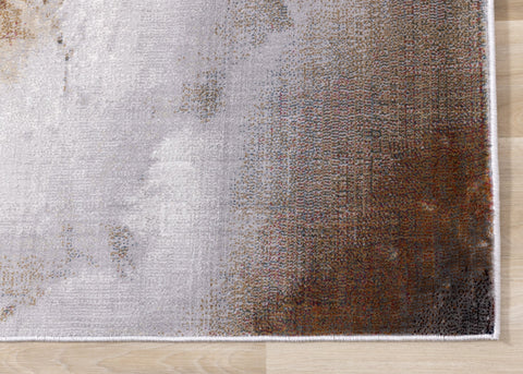 Sidra Cream Orange Foggy Wisps Soft Touch Rug by Kalora Interiors