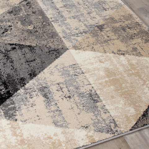 Siecle 16101_613 Cream Beige Triangles Area Rug by Novelle Home