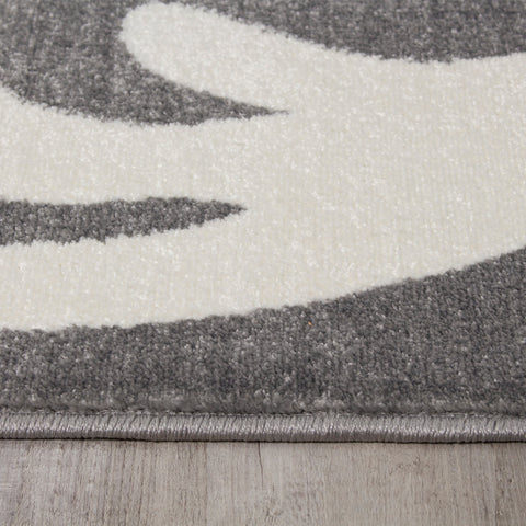 Siecle 16104_19 Grey Cream Zoom Swirl Area Rug by Novelle Home