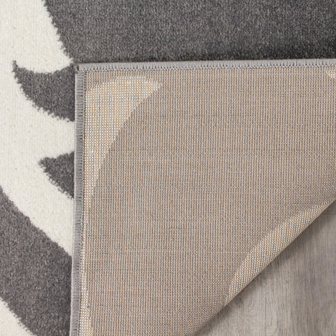 Siecle 16104_19 Grey Cream Zoom Swirl Area Rug by Novelle Home