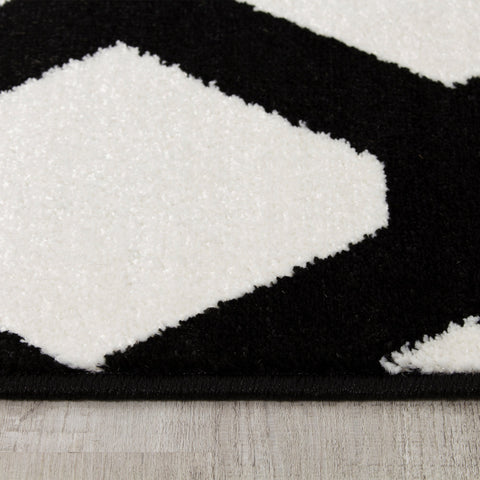 Siecle 16105_18 Cream Black Latticework Area Rug by Novelle Home