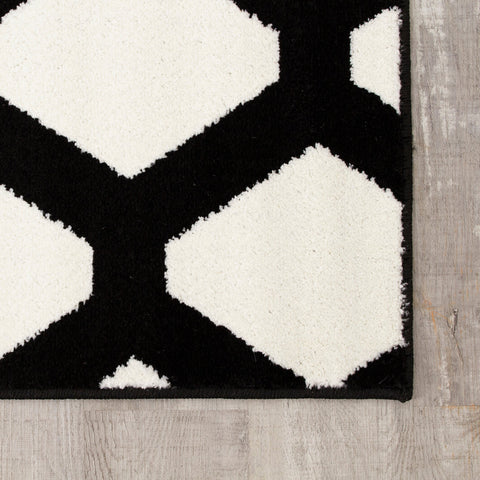 Siecle 16105_18 Cream Black Latticework Area Rug by Novelle Home